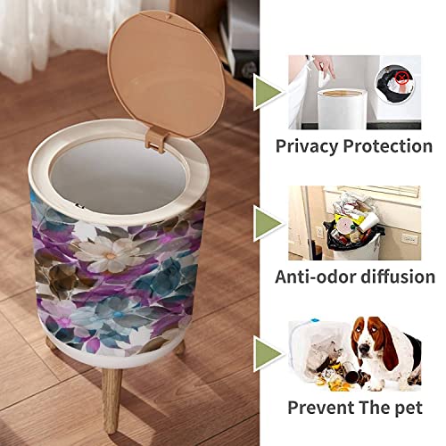 Small Trash Can with Lid for Bathroom Kitchen Office Bedroom Garbage Bin G84989
