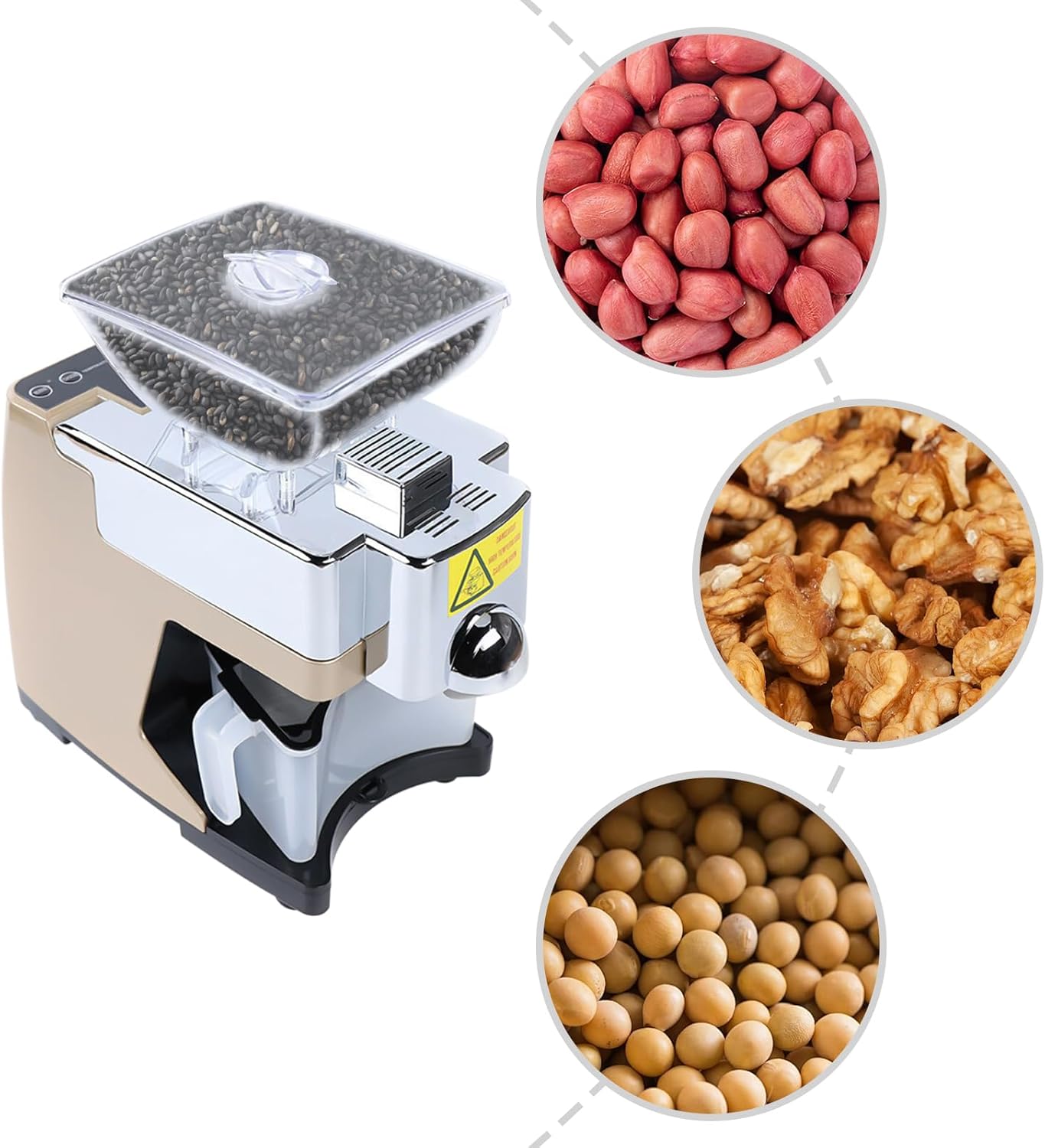 Automatic Oil Press Machine 530W Cold Hot Stainless Steel K3028