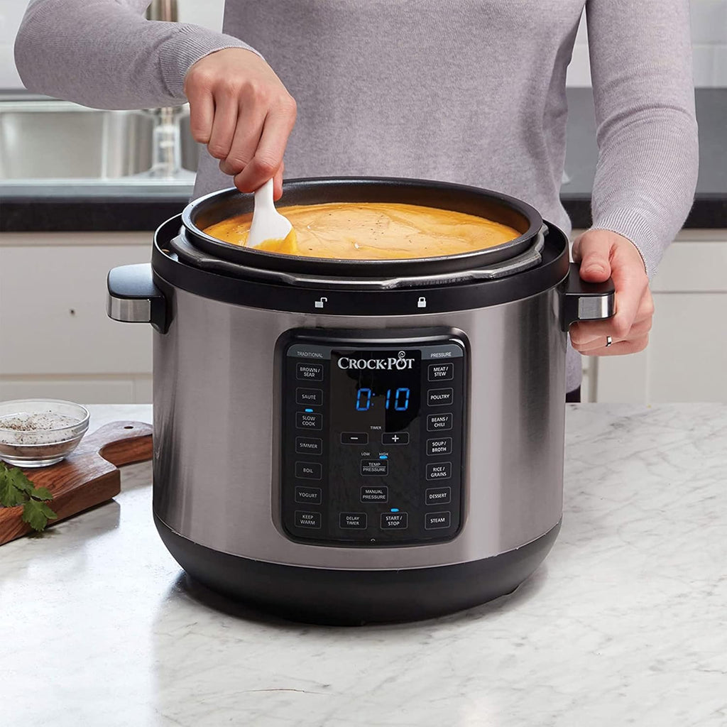 Crock-Pot 8-Quart Programmable Slow Cooker and Pressure Cooker, Black Stainless G80228