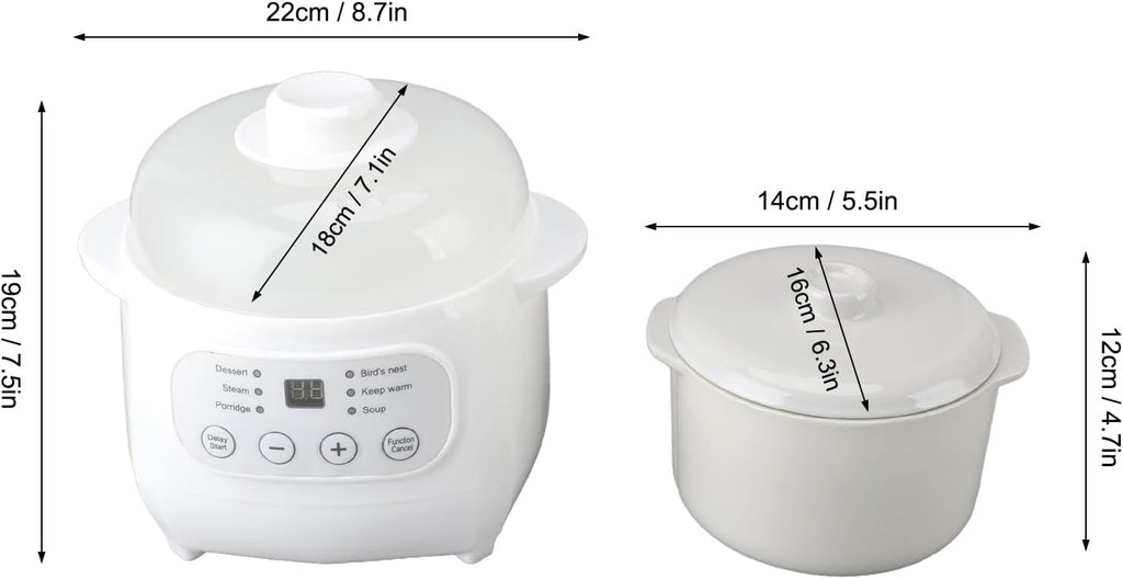 Mini Ceramic Stew Cooker Electric Soup Pot with PTC Heating F928