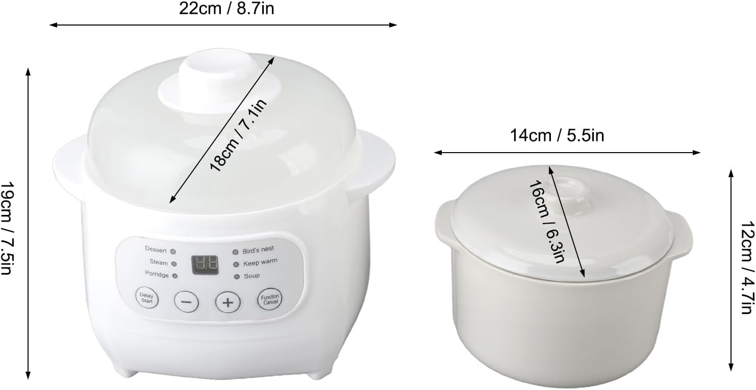 Mini Ceramic Stew Cooker Electric Soup Pot with PTC Heating F928