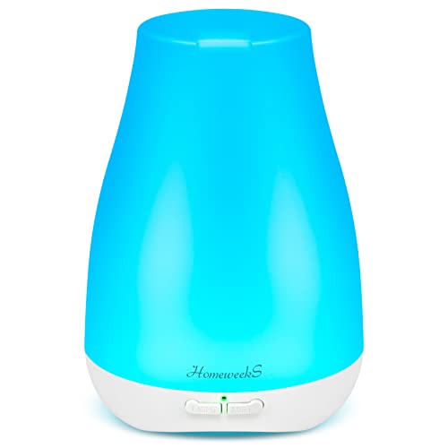 Homeweeks Diffusers, Colorful Essential Oil Diffuser with Adjustable Mist Mode,Auto Off Aroma Diffuser for Bedroom/Office/Trip