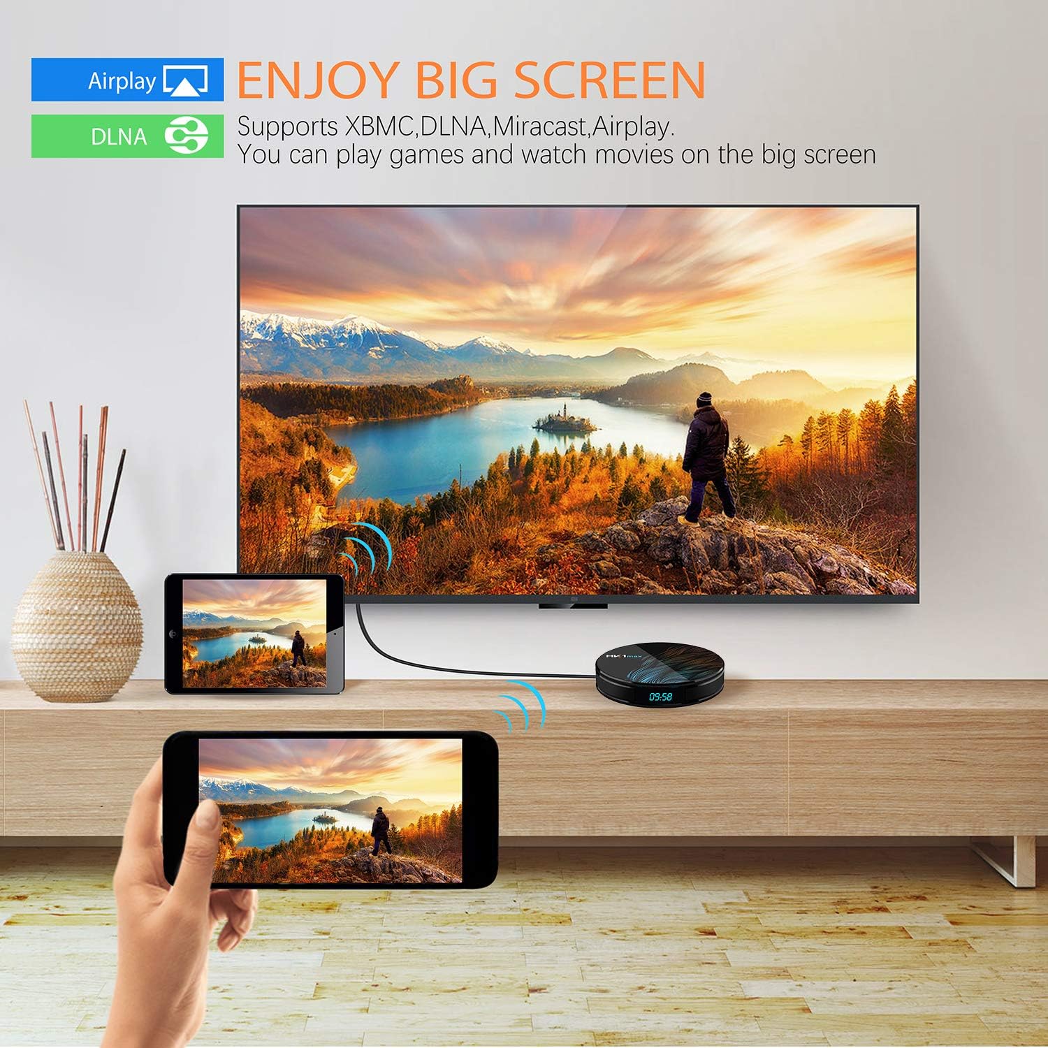 HK1 MAX Android 10.0 TV Box 4GB RAM 32GB ROM Dual WiFi 4K Set Top Box W850