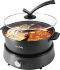 Hot Pot Electric Upgraded Separable Shabu Shabu Pot with Divider Hotpot Pot Electric Cooker Dual Sided 110V 1350W Non-Stick 5L Fondue Pot for 2-6 People