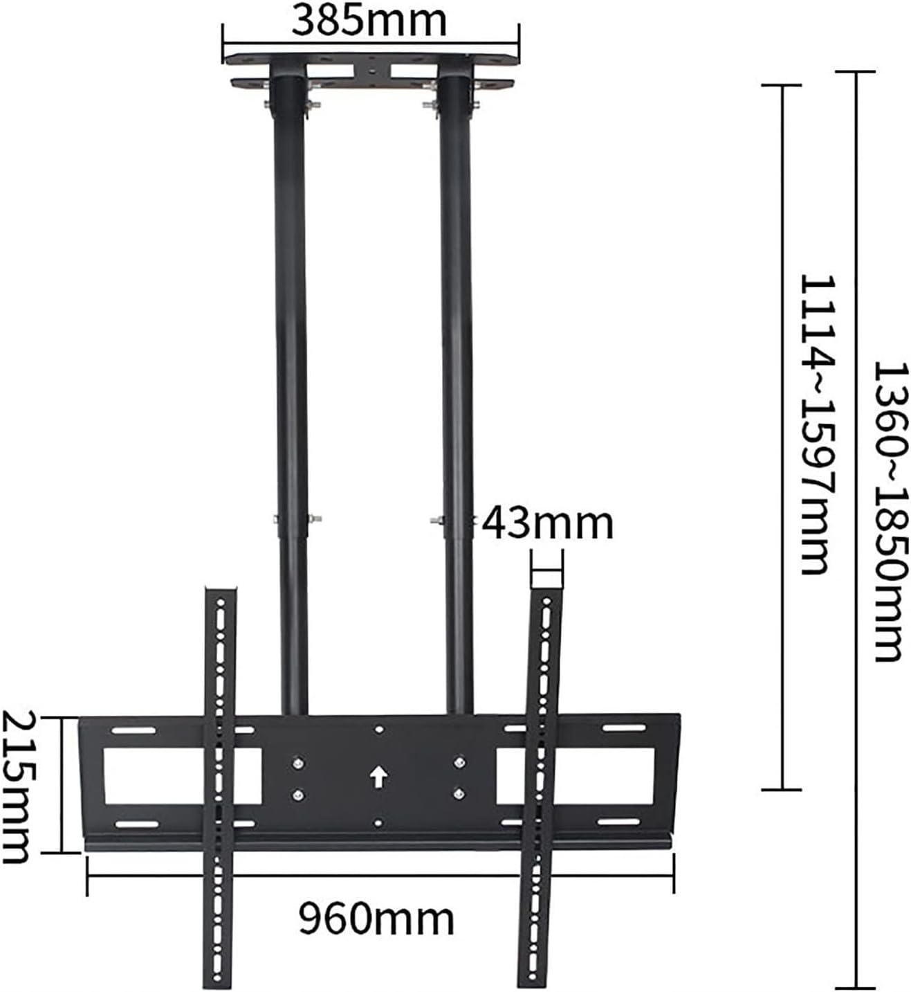 Electric TV Lift Mount for 60-100 Inch TVs, Adjustable Height Ceiling Bracket F57345