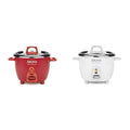 Aroma Housewares Select Stainless Rice Cooker & Warmer with Uncoated Inner Pot, 6-Cup(cooked)/ 1.2Qt, ARC-753SGR, Red