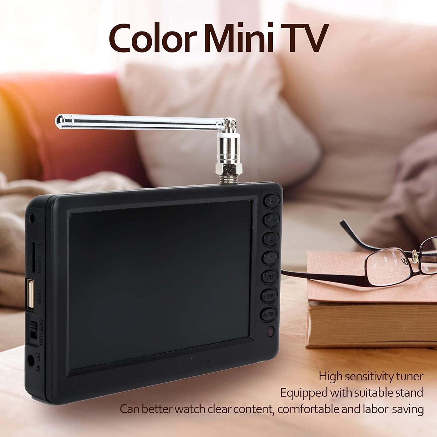 Zyyini 5 Inch 1080P Portable Digital TV with Rechargeable Battery G36990