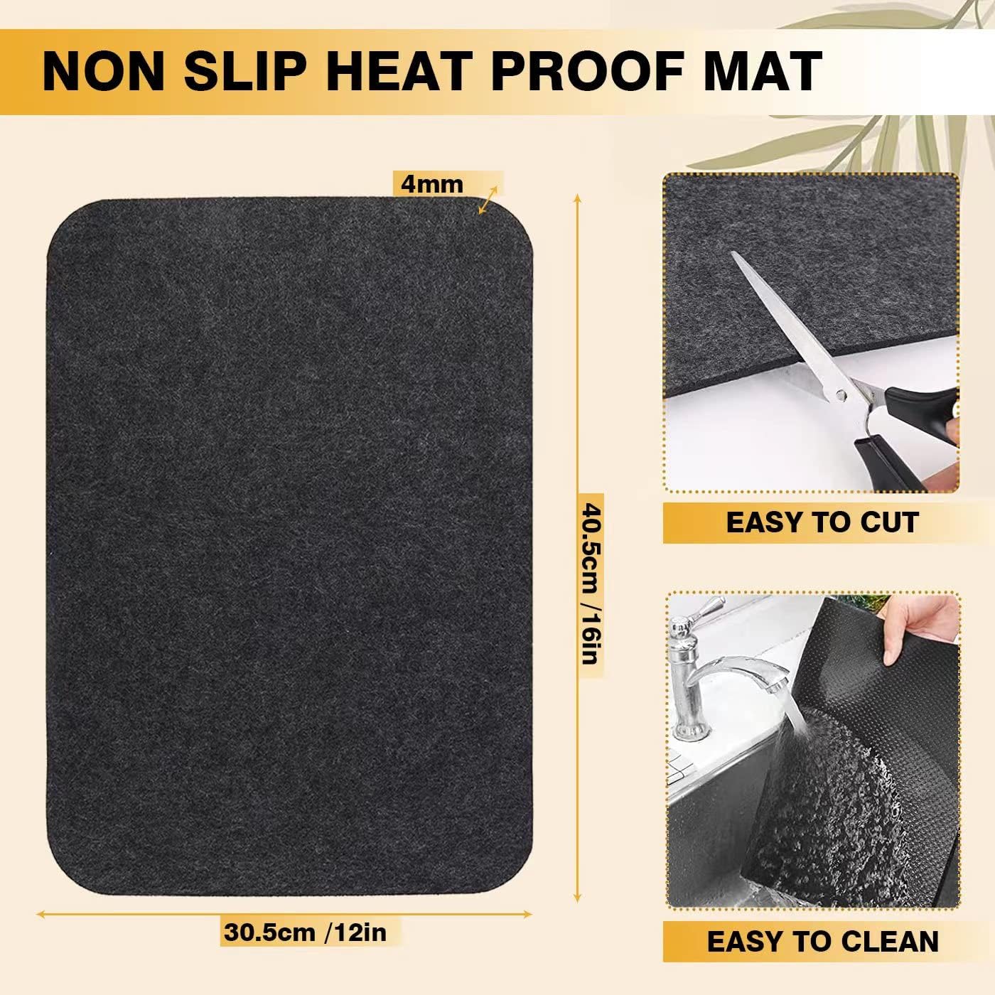 Heat Resistant Silicone Mats for Air Fryer Countertop, 4 Pack Non-slip D11408