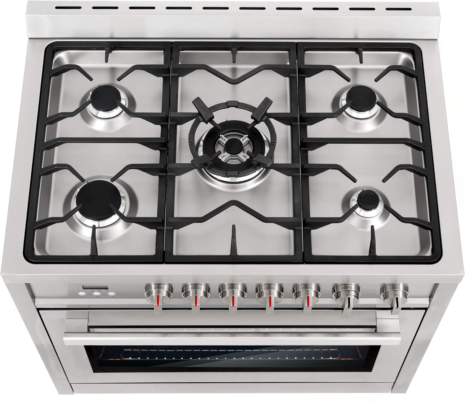 Cosmo COS-965AGFC 36 in. Gas Range with 5 Burner Cooktop, Stainless Steel D6909