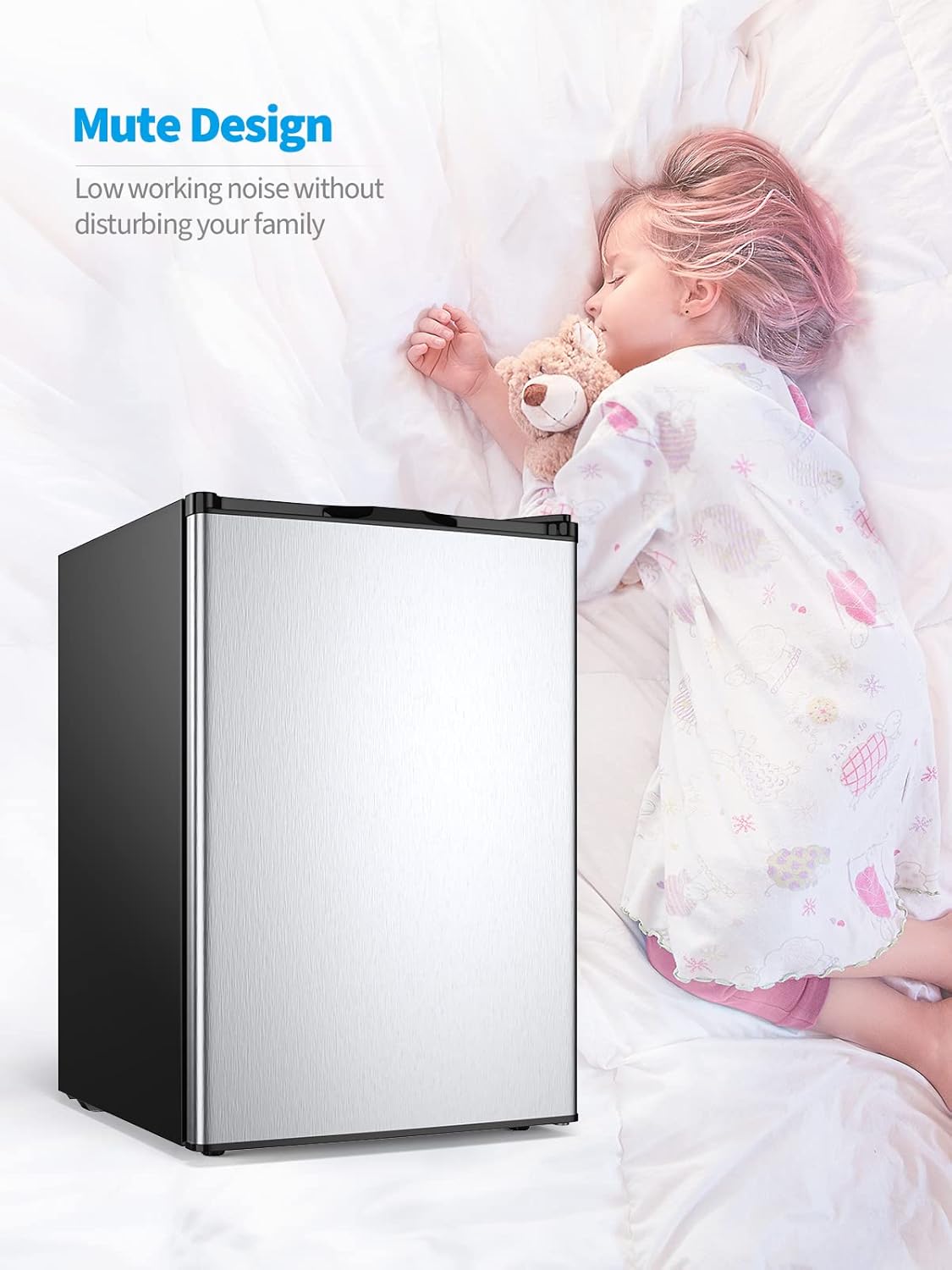 NAFORT Compact Upright Freezer 3.0 Cu. Ft. Stainless Steel Single Door F703
