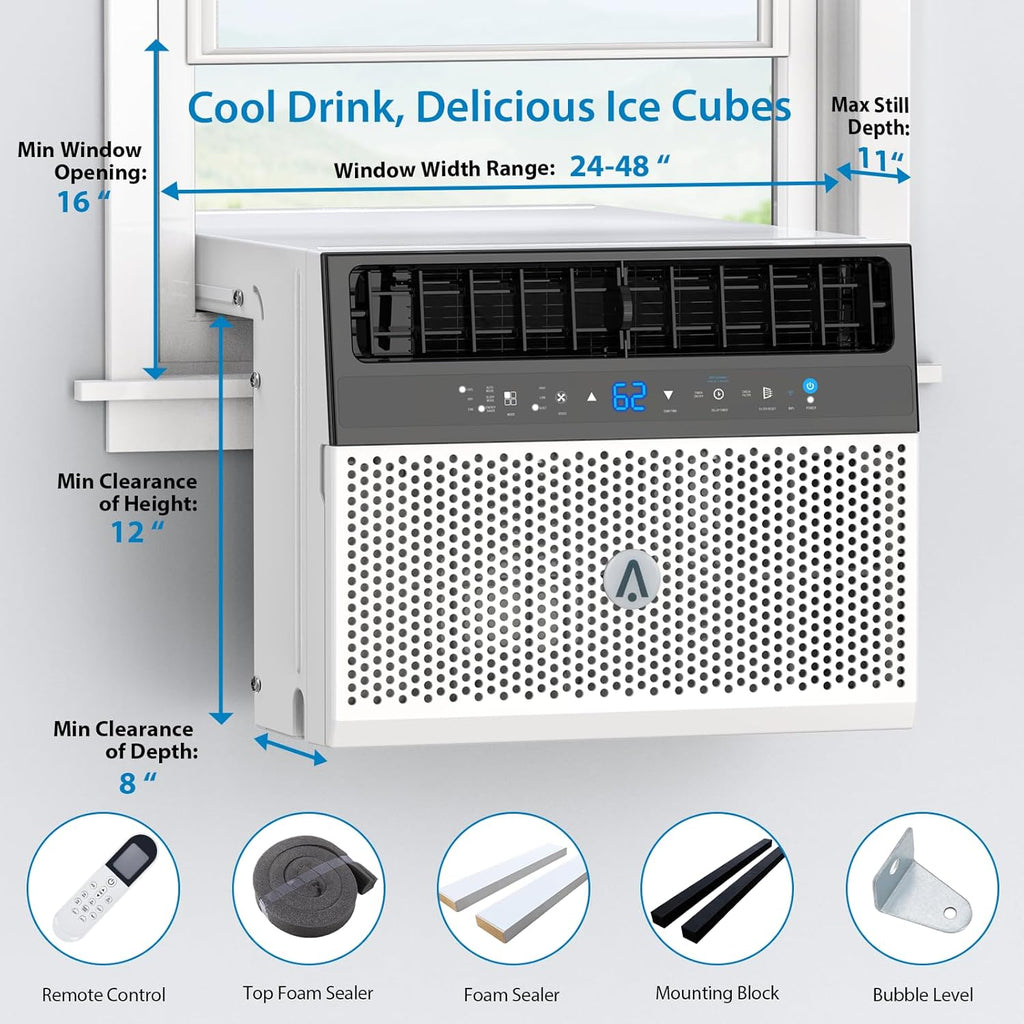 6000BTU U-Shaped Window Air Conditioner, Ultra Quiet, Cools Up to 250 sq. ft. L47928
