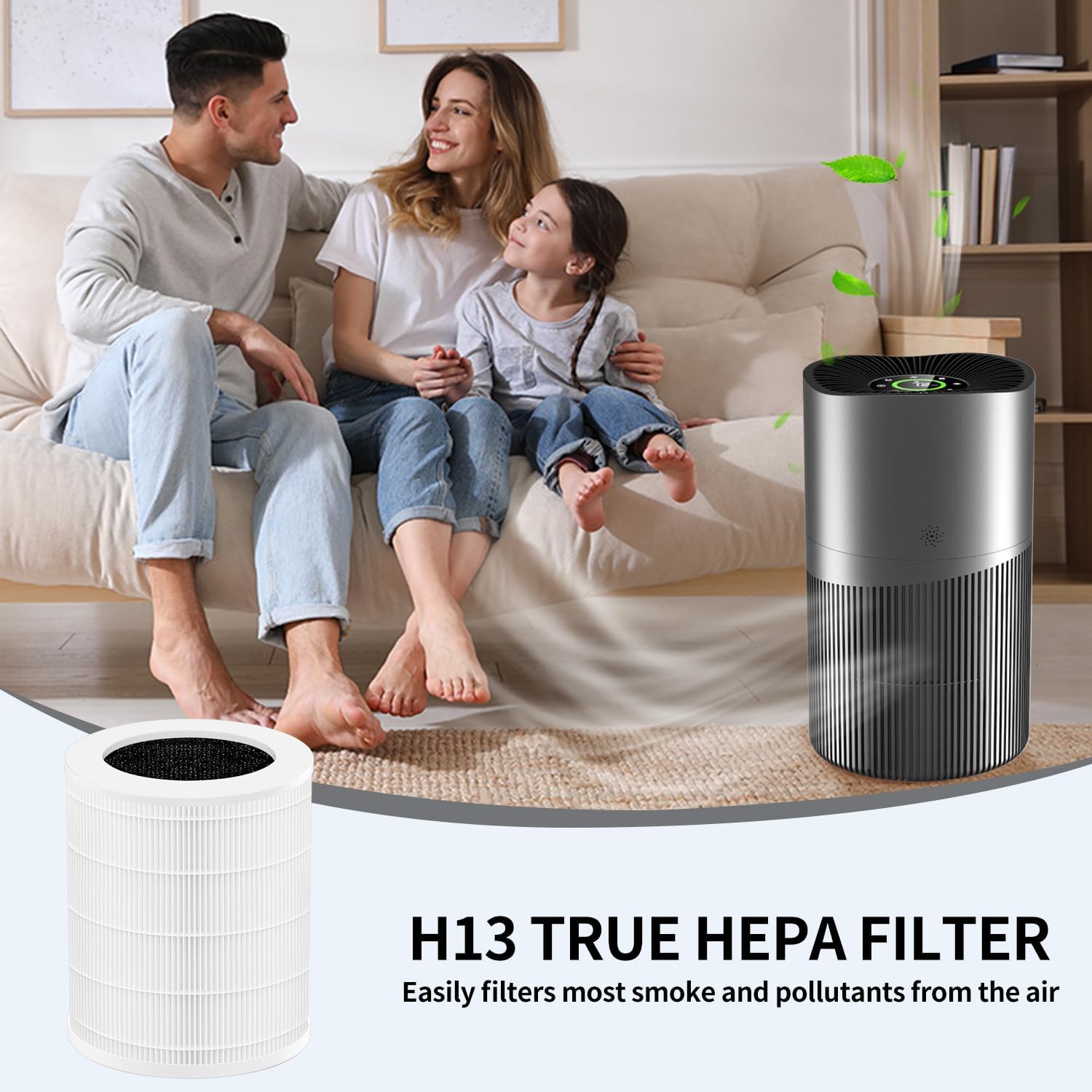 KJ402F-RF Replacement Filter for Crecolife and Zendar KJ402F Air Purifiers, H13 Activated Carbon T2500