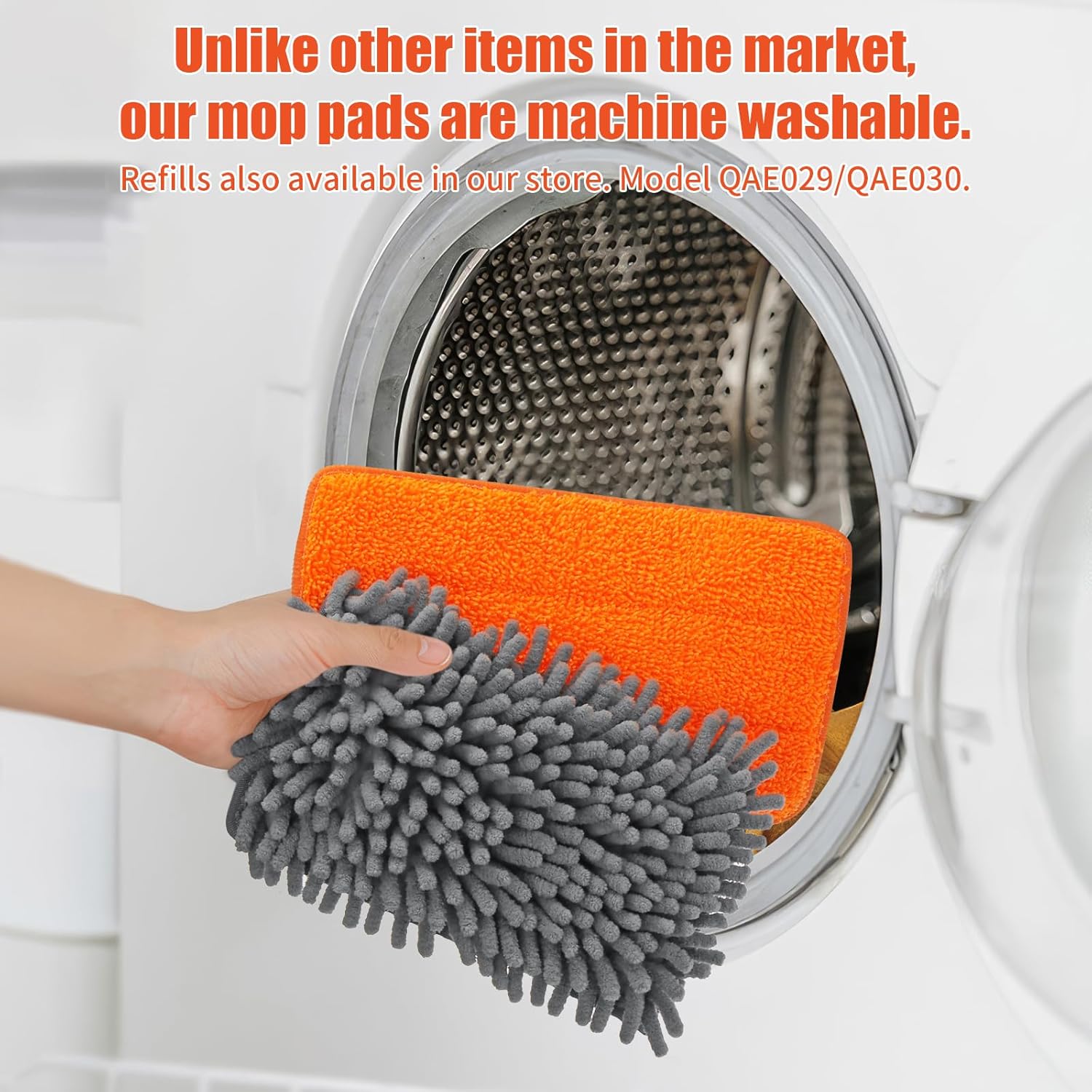 Qaestfy Ceiling Fan Cleaner Duster with Extendable Long Handle, Reusable Chenille & Microfiber Mop Head G7268