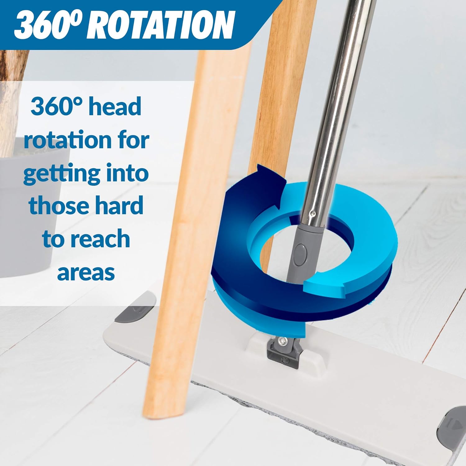 X3 Mop, 3-Chamber Flat Mop and Bucket Set with Microfiber Pads Y7798
