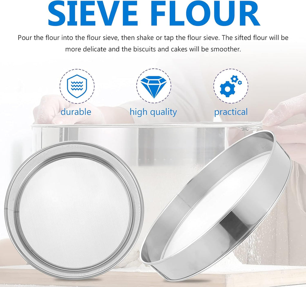 Balacoo 4pcs Plastic Flour Sifter with Stainless Steel Mesh L77806
