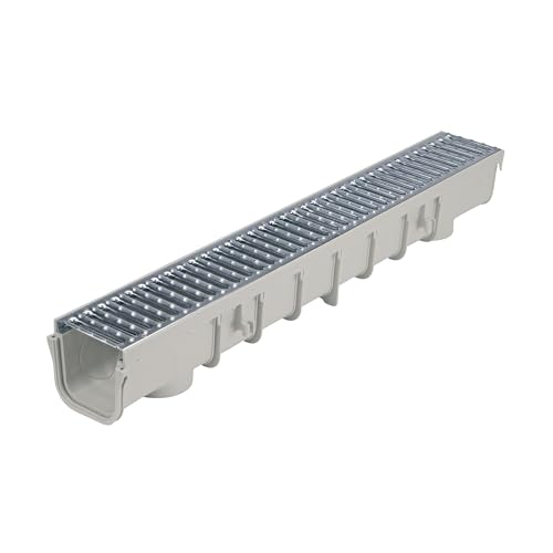 NDS 864GMTL 5-Inch Pro Channel Drain Kit with Metal Grate, Gray E645031