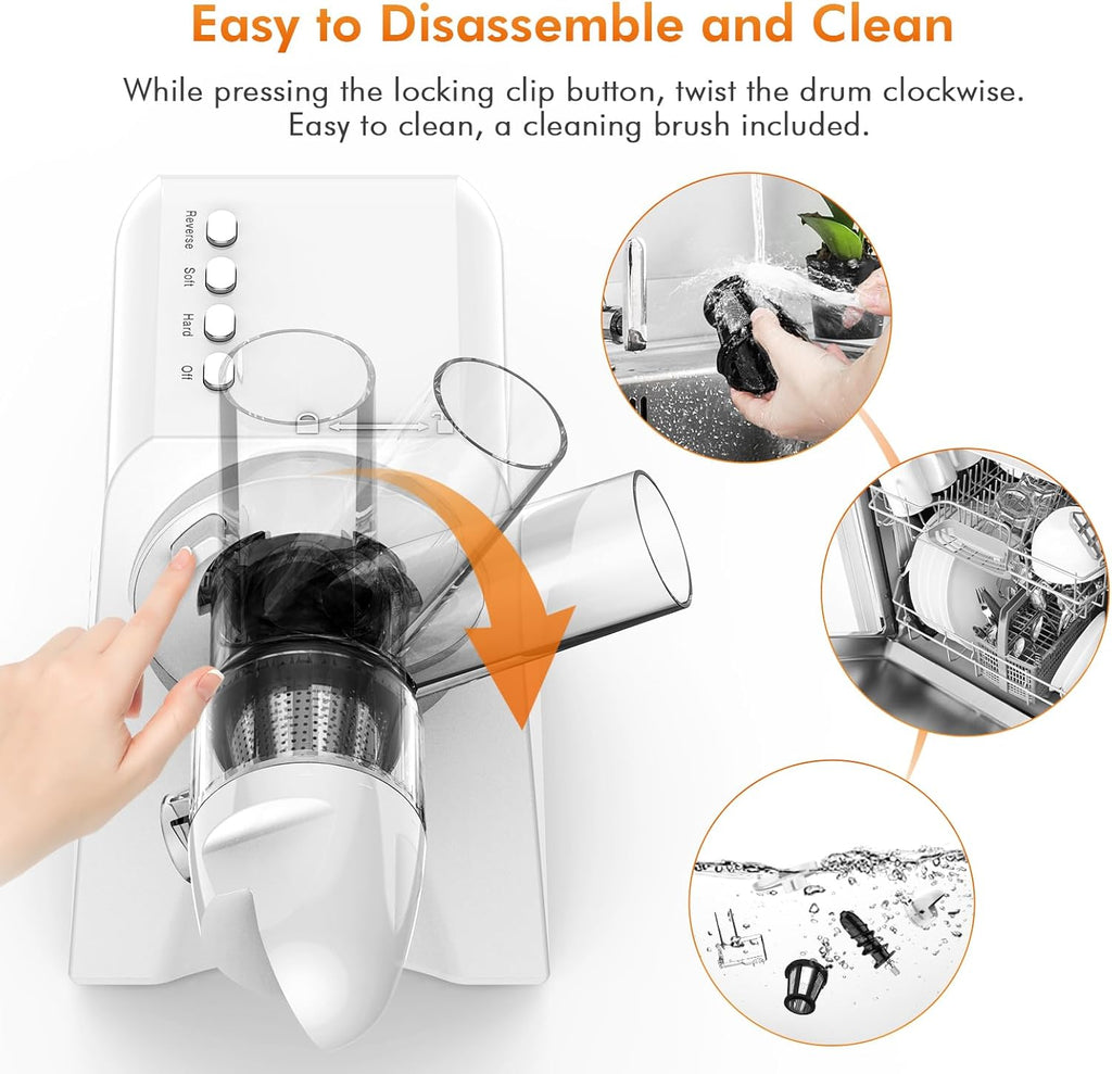 KOIOS Cold Press Juicer, Slow Masticating Juicer with Two Speed Modes for Fruits and Vegetables S6339