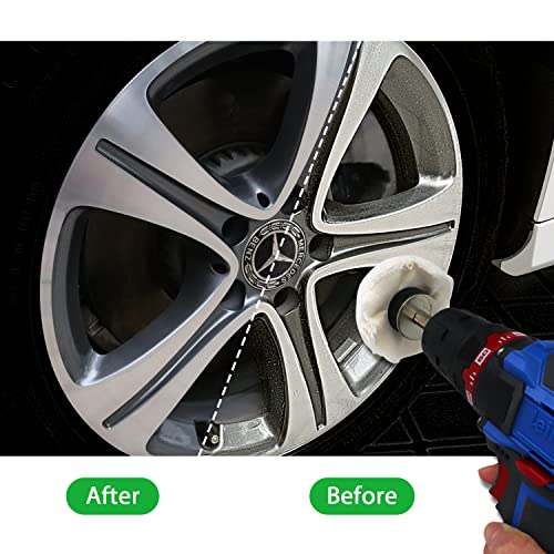 WORKEASE Buffing Wheel for Drill, Flannelette Polishing Wheels Kit with 1/4'' Shaft R251481