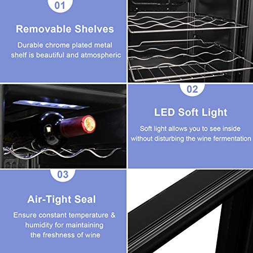 LEADZM 18/28 Bottle Freestanding Compressor Wine Fridge U2588