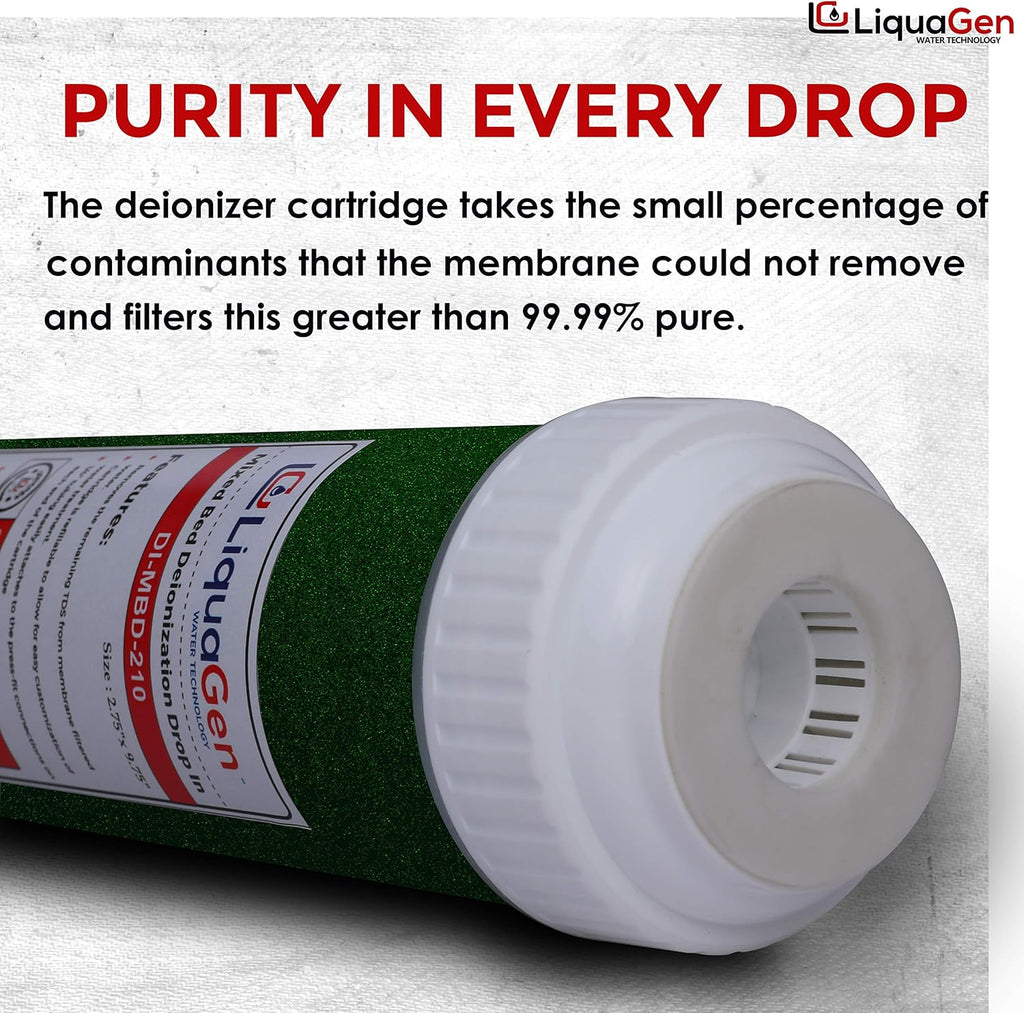 LiquaGen 3 Pack Refillable Deionization Filters for RO/DI Aquarium Systems, 10" P459