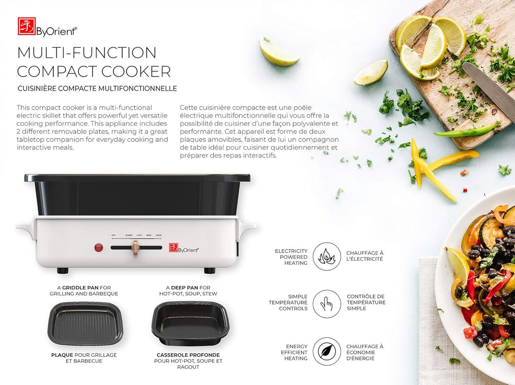 ByOrient Multi-Function Electric Cooker Skillet with 2 Pans J9228