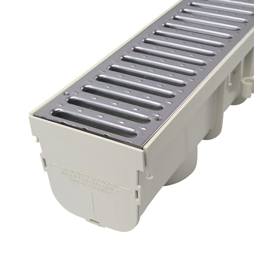 NDS 864GMTL 5-Inch Pro Channel Drain Kit with Metal Grate, Gray E645031