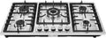 Gas Cooktop 34 inch 5 Burners, Built-in Gas Stove Top Five Different Powered Burners, NG/LPG Convertible Dual Fuel Automatic Flame Failure Protection Device Fully Enclosed Stainless Steel Panel.