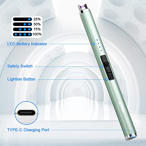 JETPRO USB Rechargeable Arc Lighter Windproof Flameless for Camping BBQ M10319