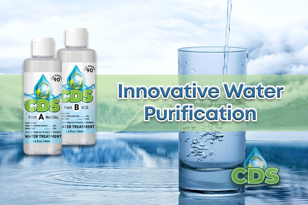 CDS Set Chlorine Dioxide Water Treatment 8 oz Kit with Accu-Drop Lids by CDS M316