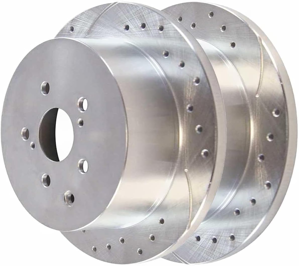 Ceramic Brake Pad Sets with Drilled and Slotted Rotors Kit Front Rear Y92749