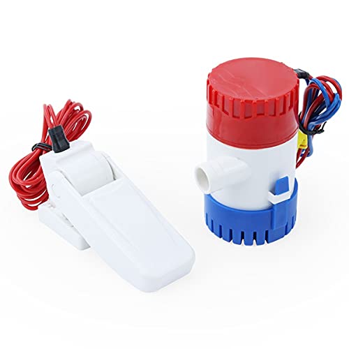 RVPECHWJ Circulating Pump 12V/24V Mini Electric DC Submersible, Bilge Pump 350/500/750/1100 GPH with Float Switch Sensor Pumps
