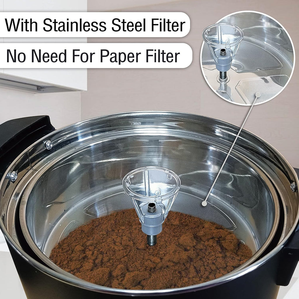 Commercial Coffee Urn 50-Cup 8L Stainless Steel Hot Drink Dispenser M3476