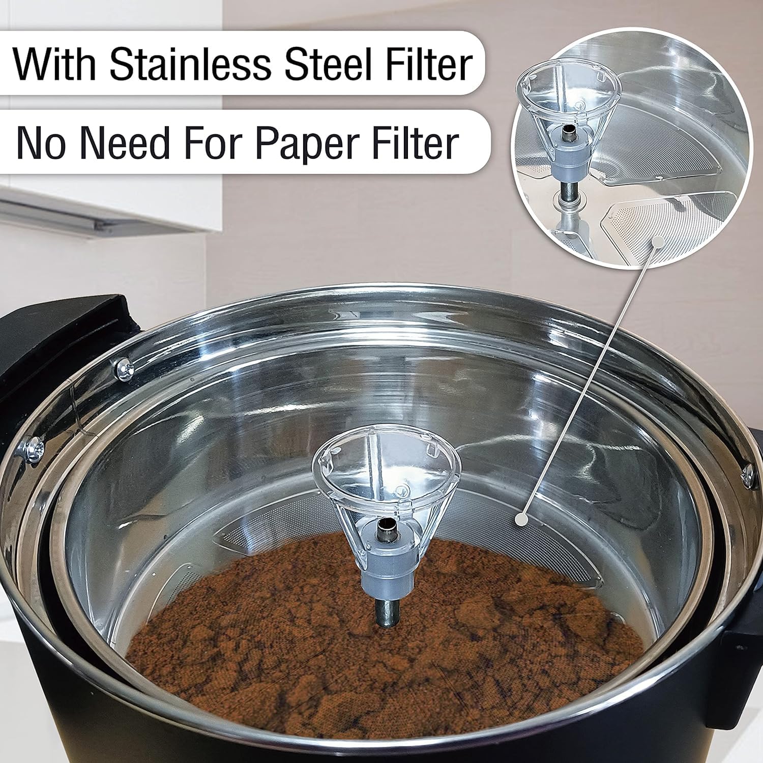 Commercial Coffee Urn 50-Cup 8L Stainless Steel Hot Drink Dispenser M3476