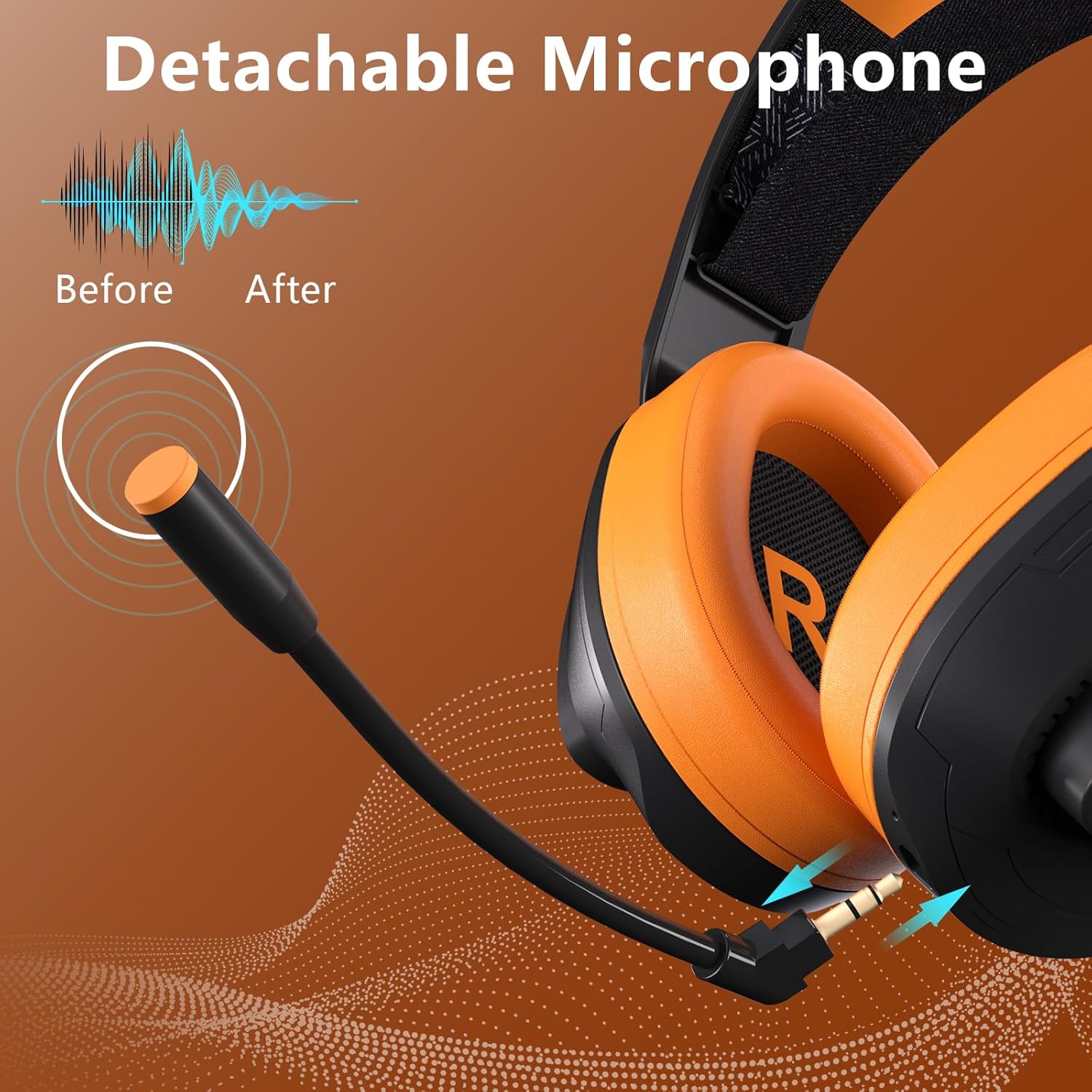 Jeecoo G90 Wireless Gaming Headset with Detachable Mic for PC PS4 PS5 Switch E3830