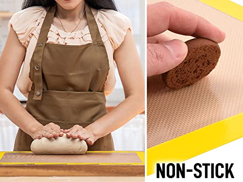 Zulay Kitchen 2 Pack Silicone Baking Mat Sheet Set - Reusable Nonstick Half Sheet E946328