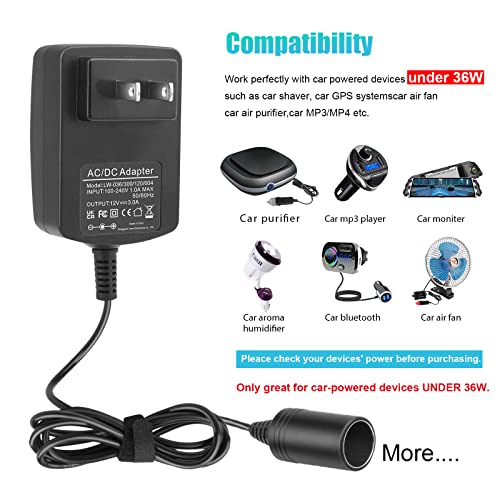 110V AC to 12V DC Car Power Adapter Converter 60W Black P456