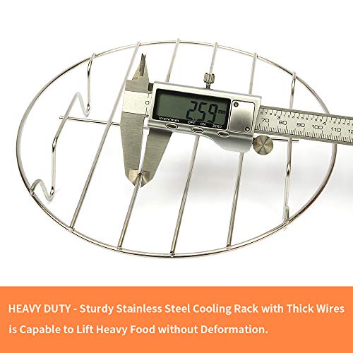2 Pack Round Cooking Racks 8" Stainless Steel for Air Fryer, Instant Pot A432