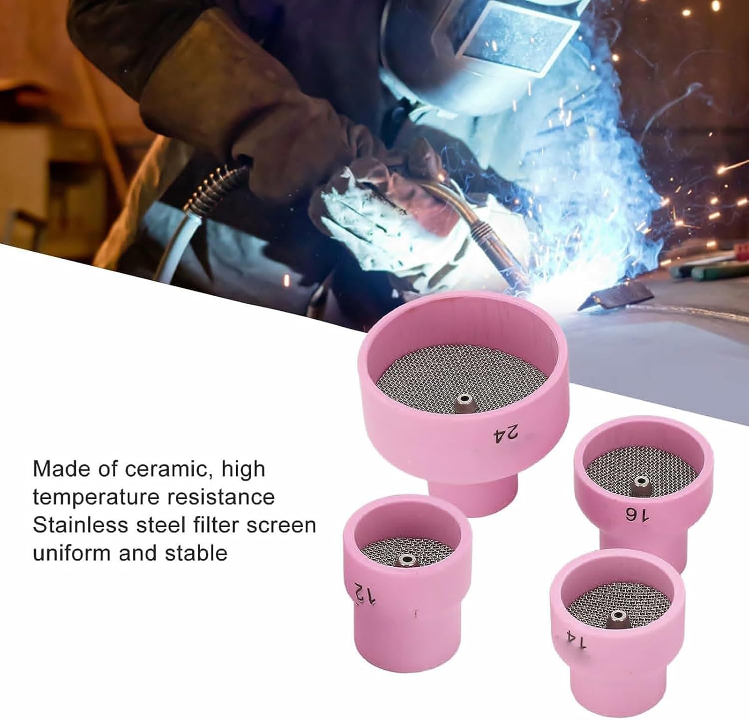 4 Pack TIG Welding Torch Ceramic Nozzles for WP9 20 25 17 18 26 R357686