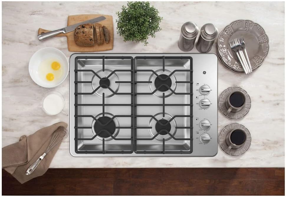GE JGP3030SLSS 30 Inch Gas Cooktop, Stainless Steel B786