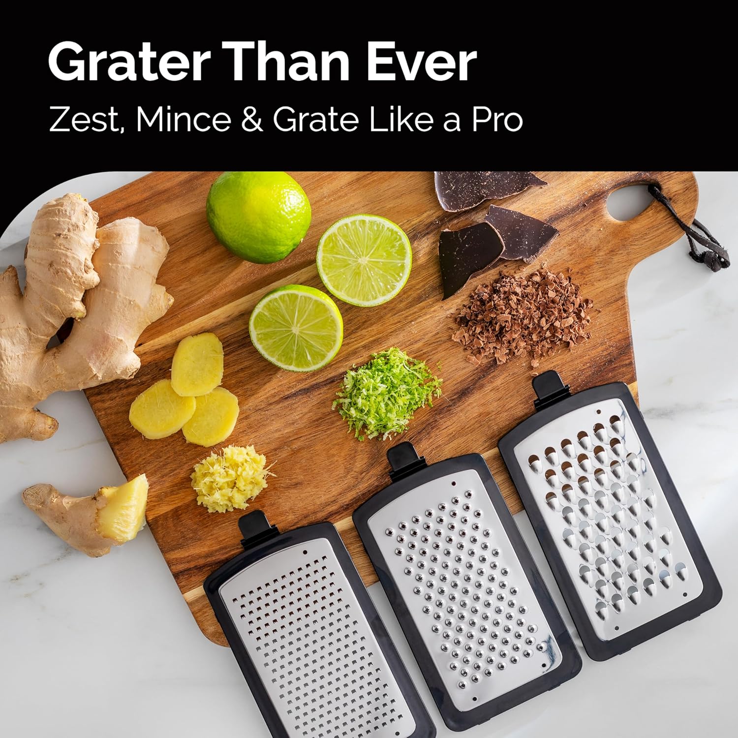 Stainless Steel Cheese Grater with Garlic Crusher and Handle Y3816
