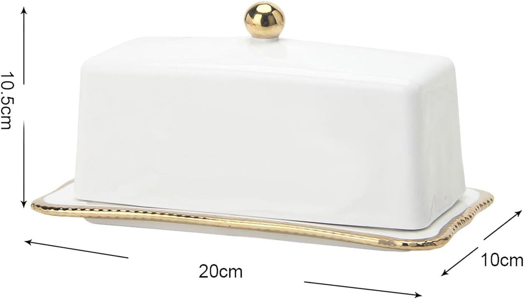 Ceramic Butter Dish with Lid for Cheese, Cake Shop & Home U654759