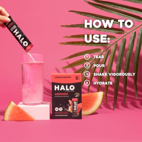 Halo Hydration Electrolyte Drink Mix Watermelon Flavor Single Serving Stick E297