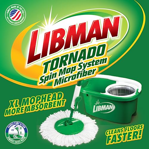 Libman Tornado Spin Mop System Plus with 2 Mop Heads U577763