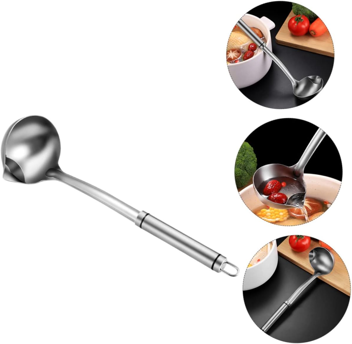 304 Stainless Steel Oil Filter Spoon Kitchen Strainer Ladle Q9255