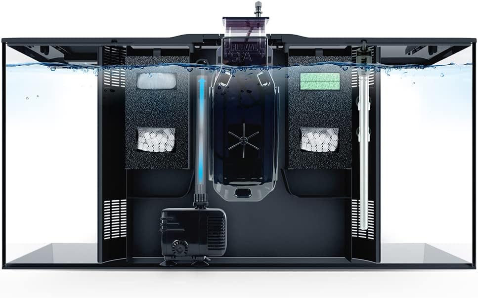 Fluval Flex 32.5 Marine Salt Water Aquarium Kit with LED Lights and Filtration System, Black U41606