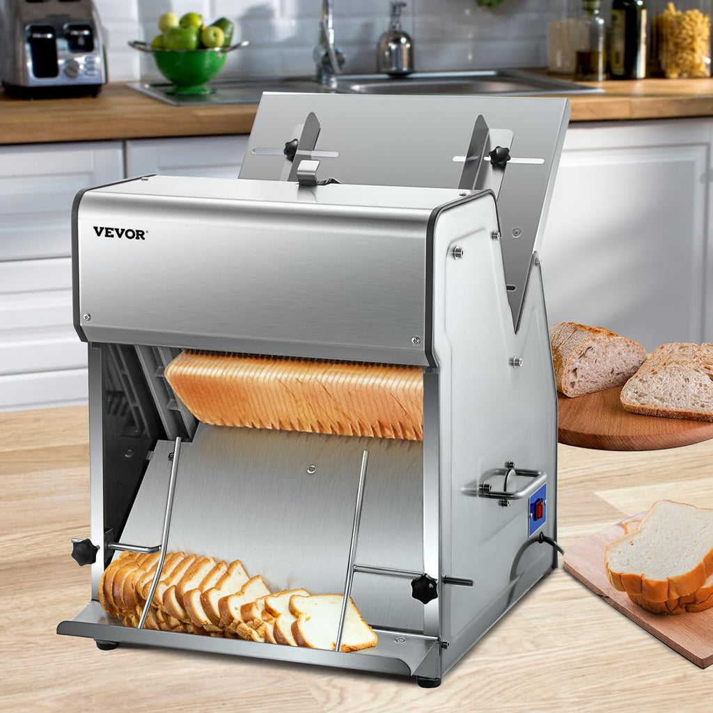 VEVOR Commercial Toast Bread Slicer 12mm Electric Bread Cutting Machine 110V H217