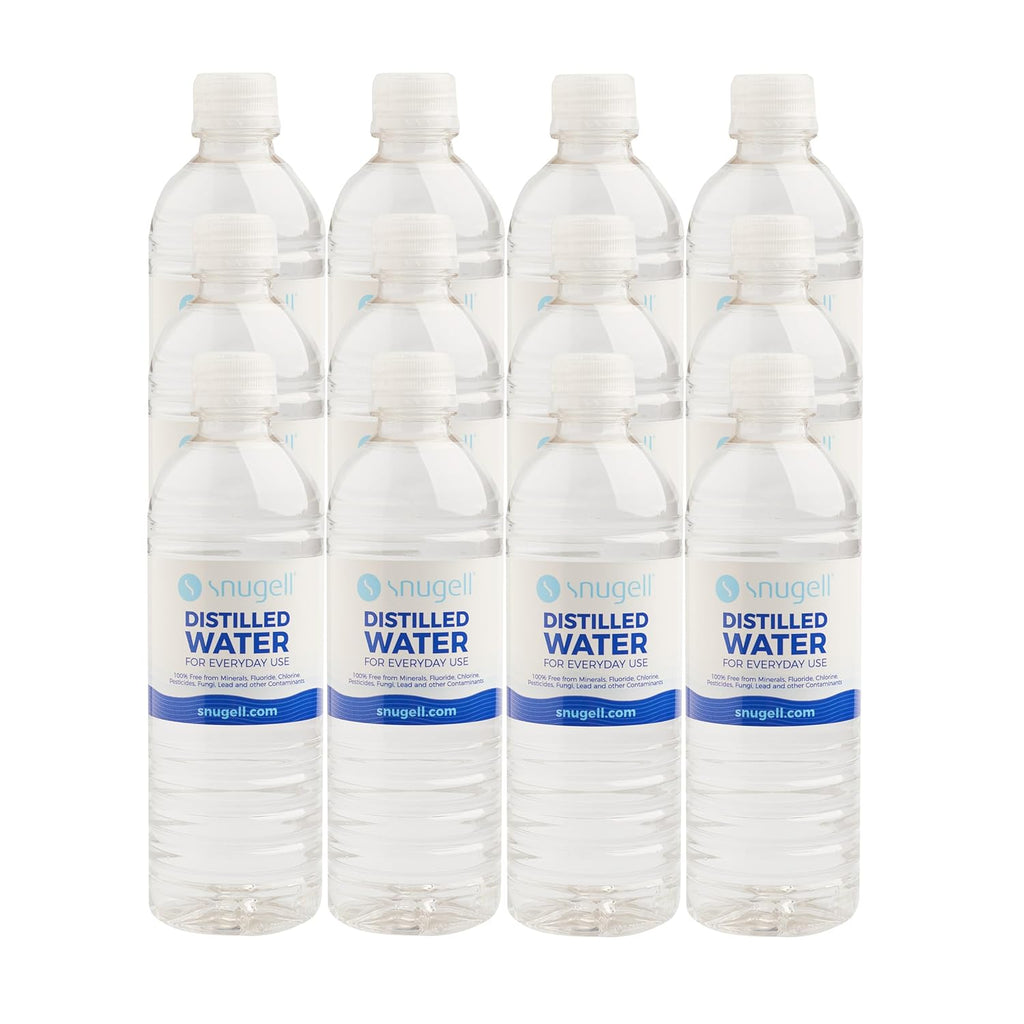 Snugell Distilled Water 16.9 oz Bottles 12-Pack, BPA Free, Made in USA E13910
