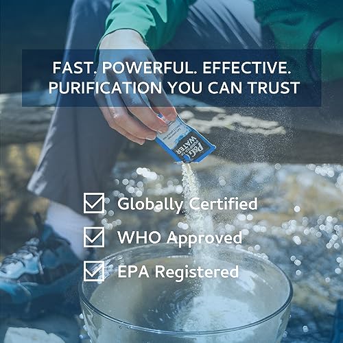 P&G Purifier of Water Portable Water Purification Powder Packets for Camping and Hiking D569