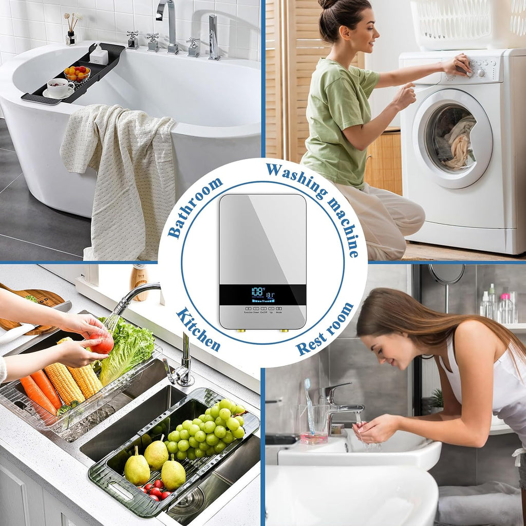 Electric Tankless Water Heater 8.5KW 240V, Point of Use with Digital Display P649