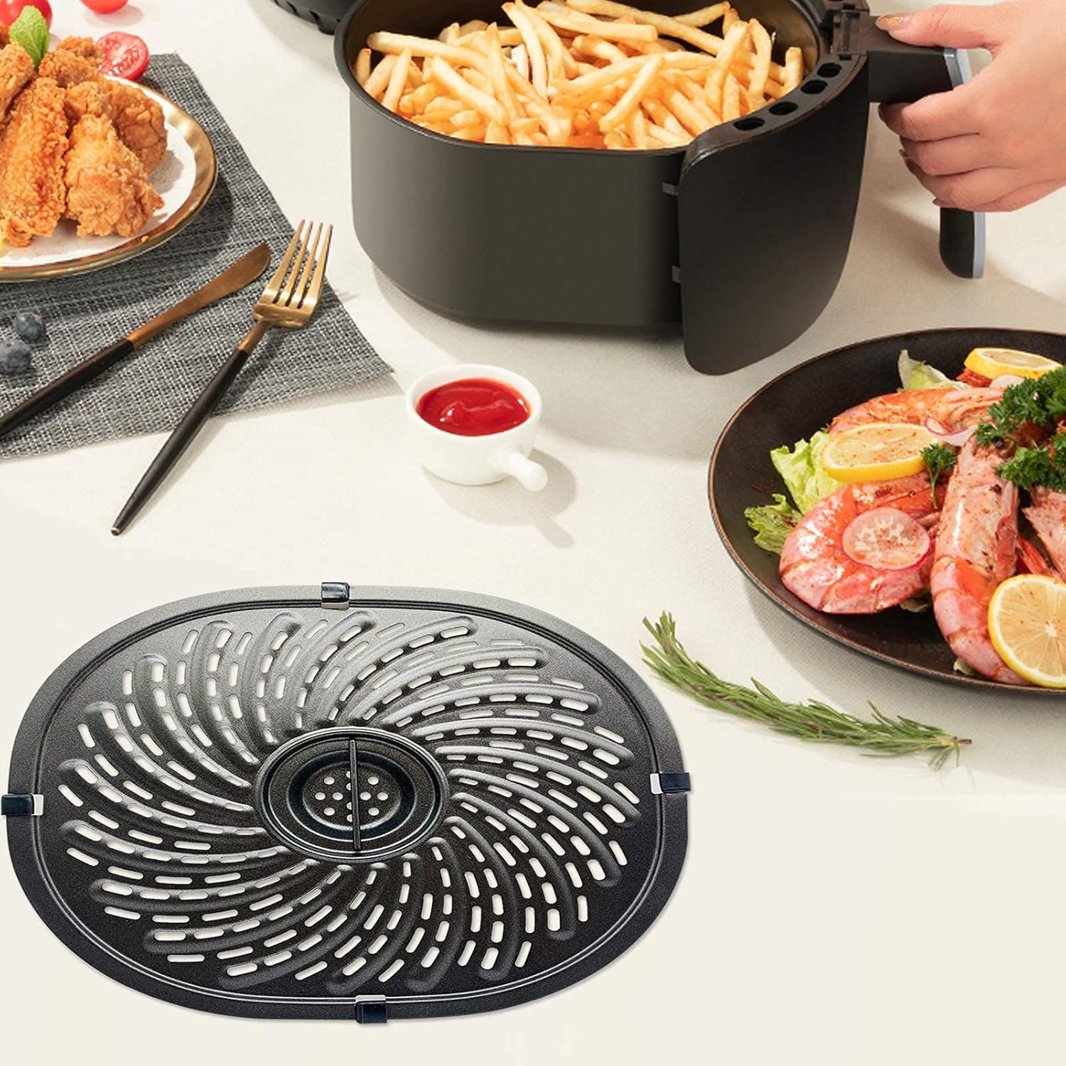 PowerXL Gowise 7QT Air Fryer Replacement Grill Pan Nonstick Crisper Tray P9926